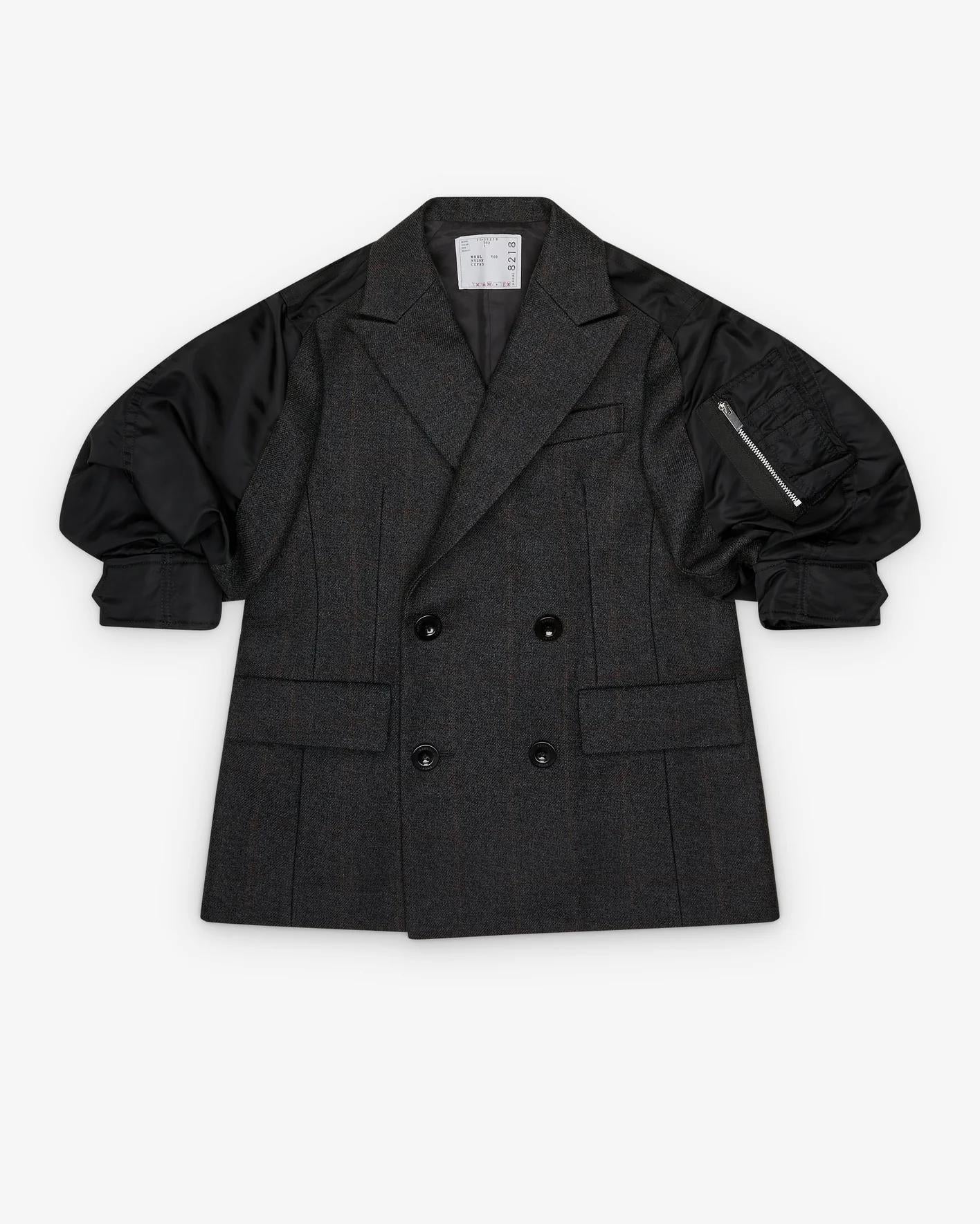 Double-faced plaid melton jacket