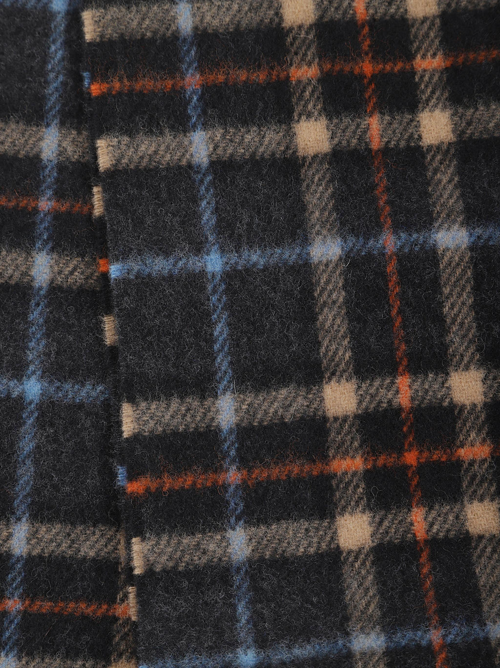 Double face wool check scarf