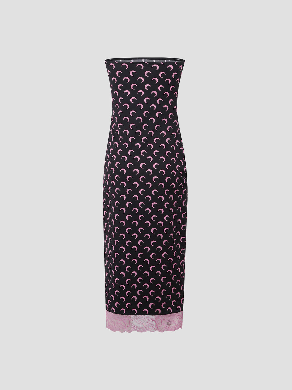 Moon printed sleeveless tube midi dress