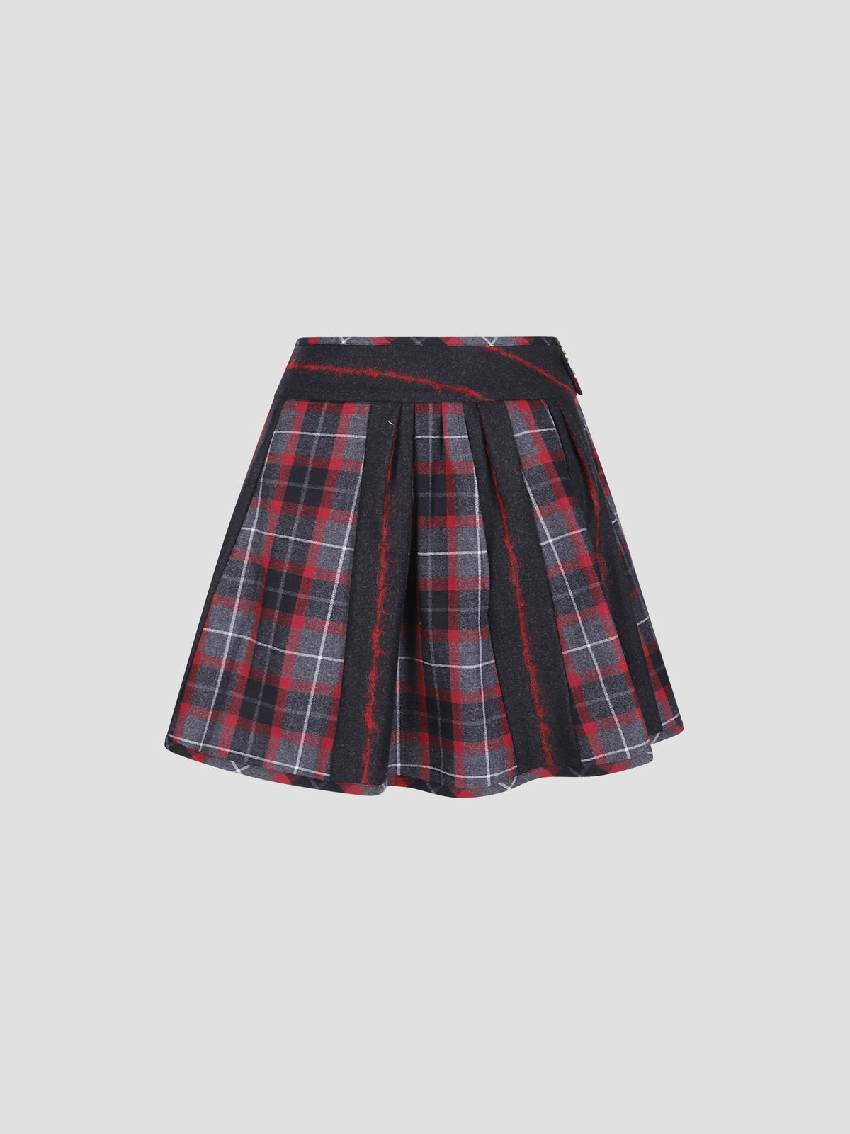 Mini bell tartan wool skirt