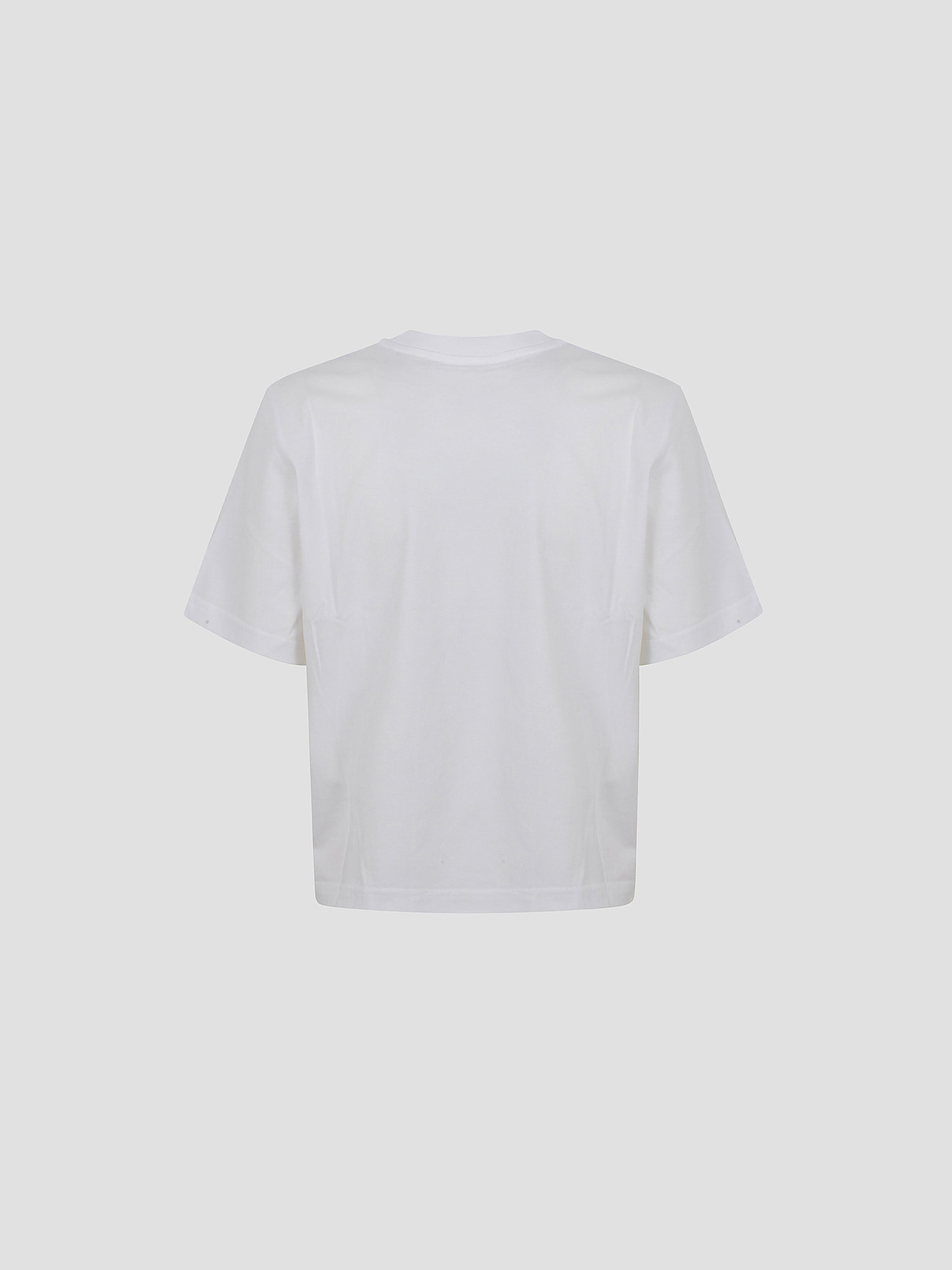 Anchor embroidery panelled cropped t-shirt