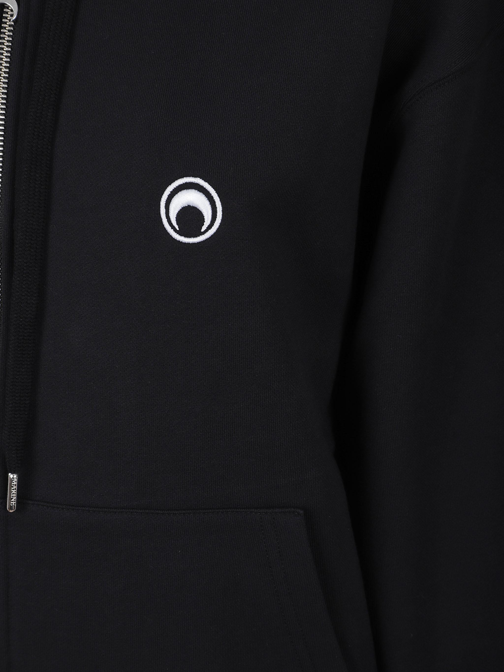 Moon logo zipped hoodie