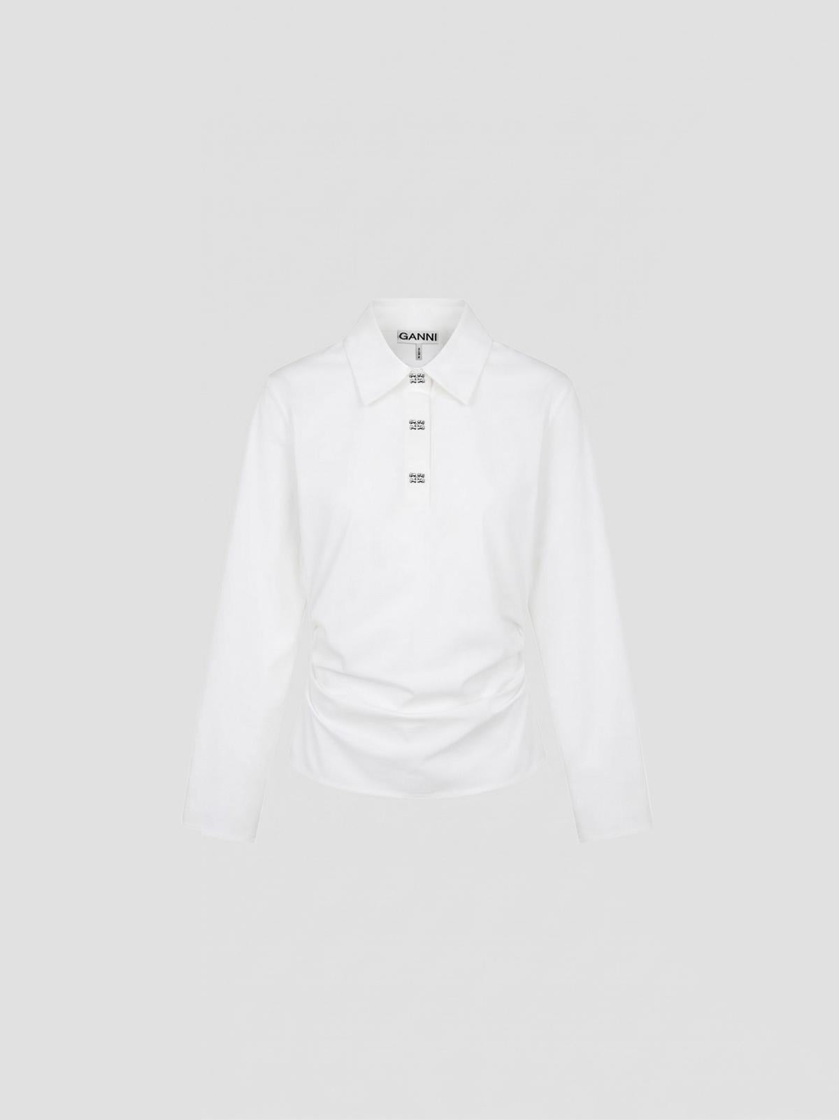 Heavy stretch jersey draped polo