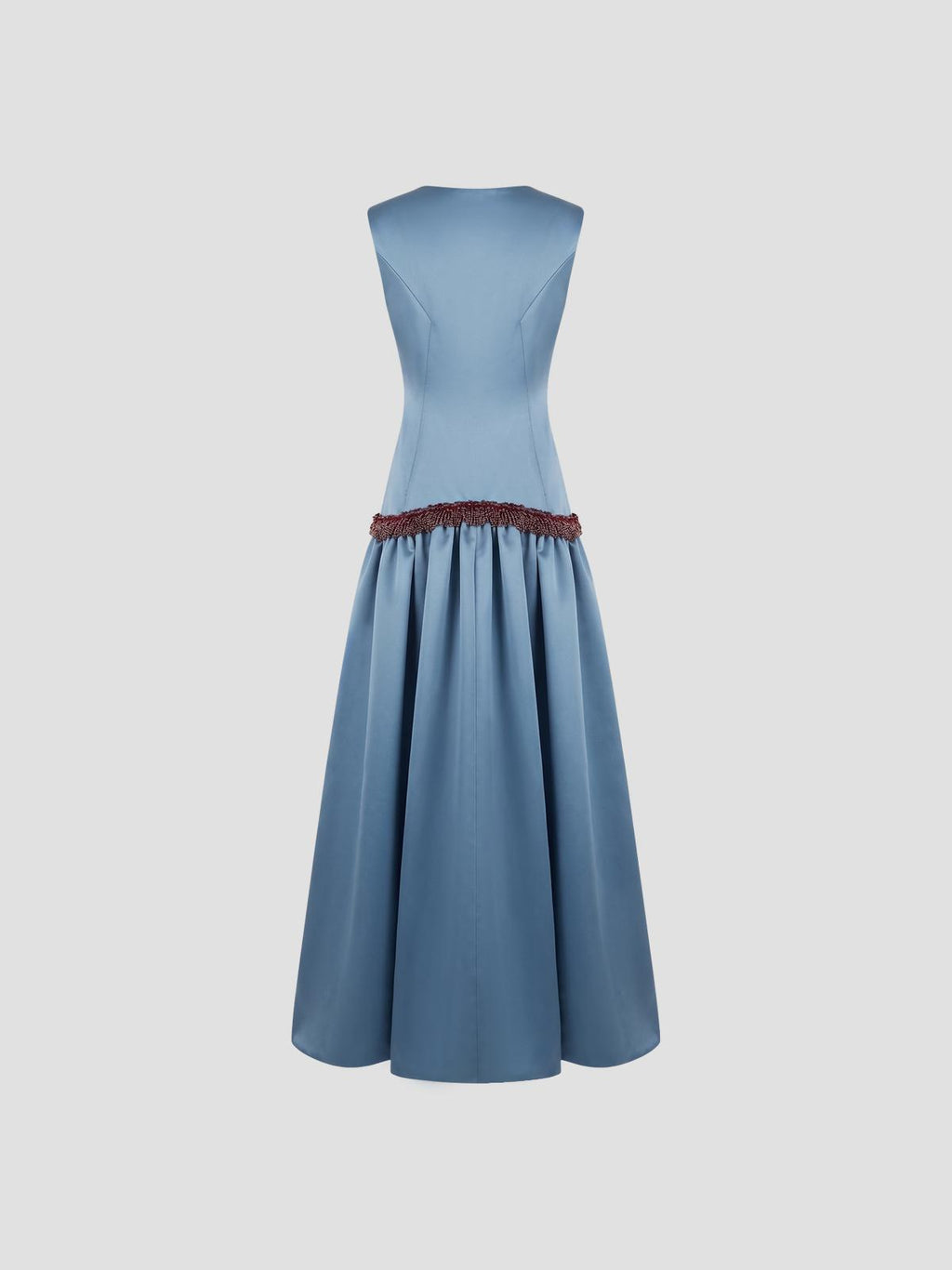 Vivetta Long dress with anemone embroidery in blue
