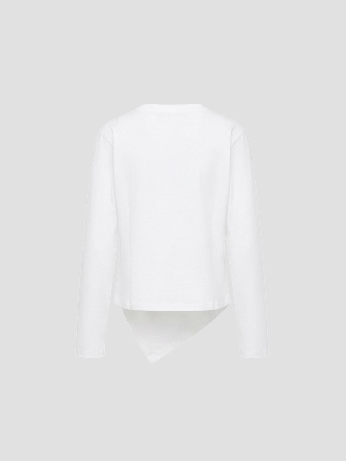 Heavy stretch cotton draped blouse